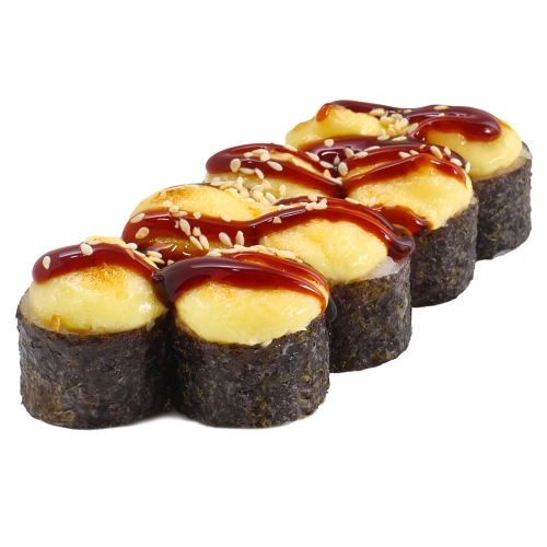 Запечений хосомакі з печеним лососем